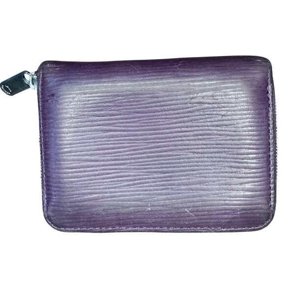 Louis Vuitton Vintage Zippy Wallet Purple Epi Leather Silver w/ Box Dust Bag - Picture 2 of 12